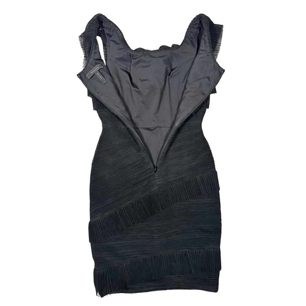 BCBG MAX AZRIA Briana Black Pleated Tulle Cocktail Dress Size 0 - Picture 3 of 5